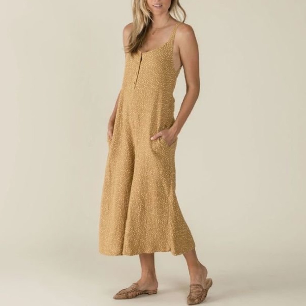 Rylee + Cru jumpsuit mustard print size M